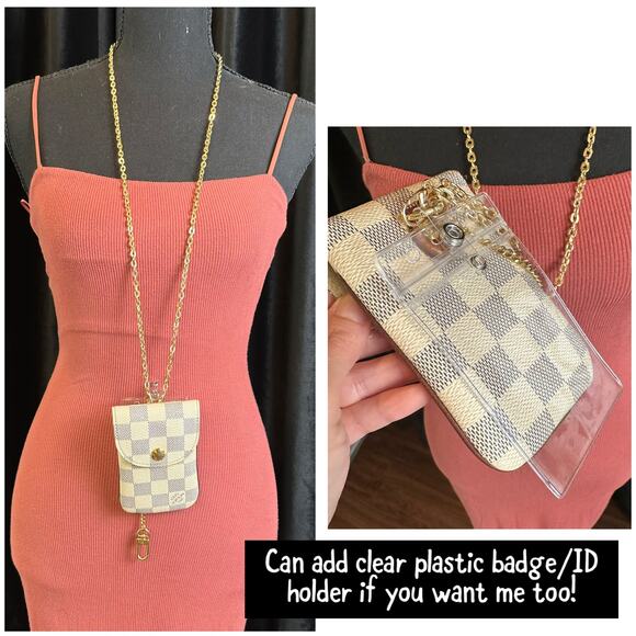 Louis Vuitton Damier Azur small wristlet 
pouch lanyard. ID/ badge holder CUTE - Picture 2 of 14